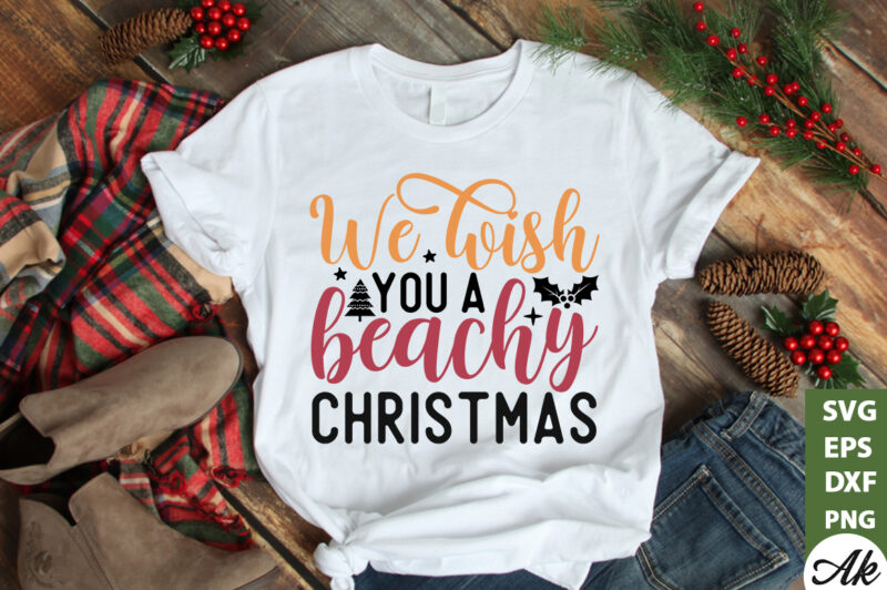 We wish you a beachy christmas SVG