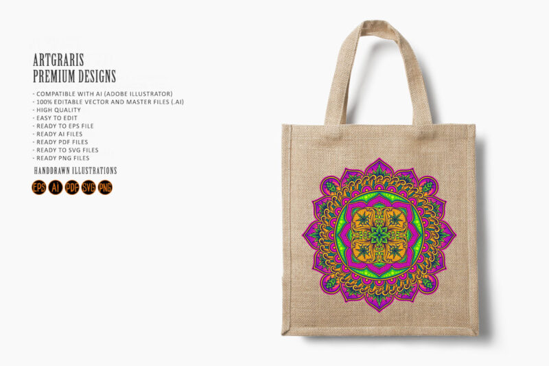 Weed leaf lotus mandala ornamental