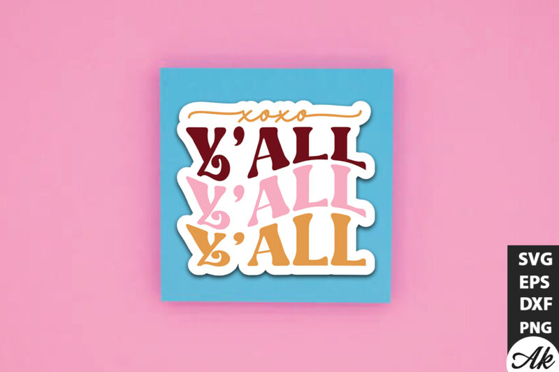 Xoxo y’all Retro Stickers