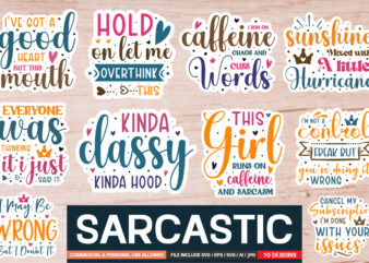 Sarcastic T-shirt Design Bundle , Sarcastic Sticker Svg Bundle