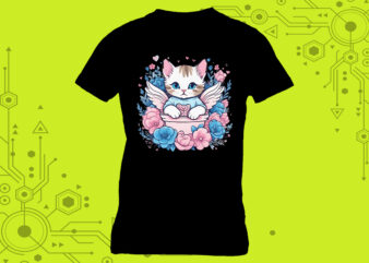 Cat Illustrations in Clipart meticulously crafted for Print on Demand websites t shirt vector file