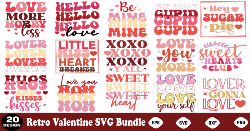 Valentine’s Day Retro SVG Bundle Retro Valentine Svg Bundle, Valentine Svg Bundle, Valentine Shirt Svg, Kids Valentine Svg, Retro Valentine