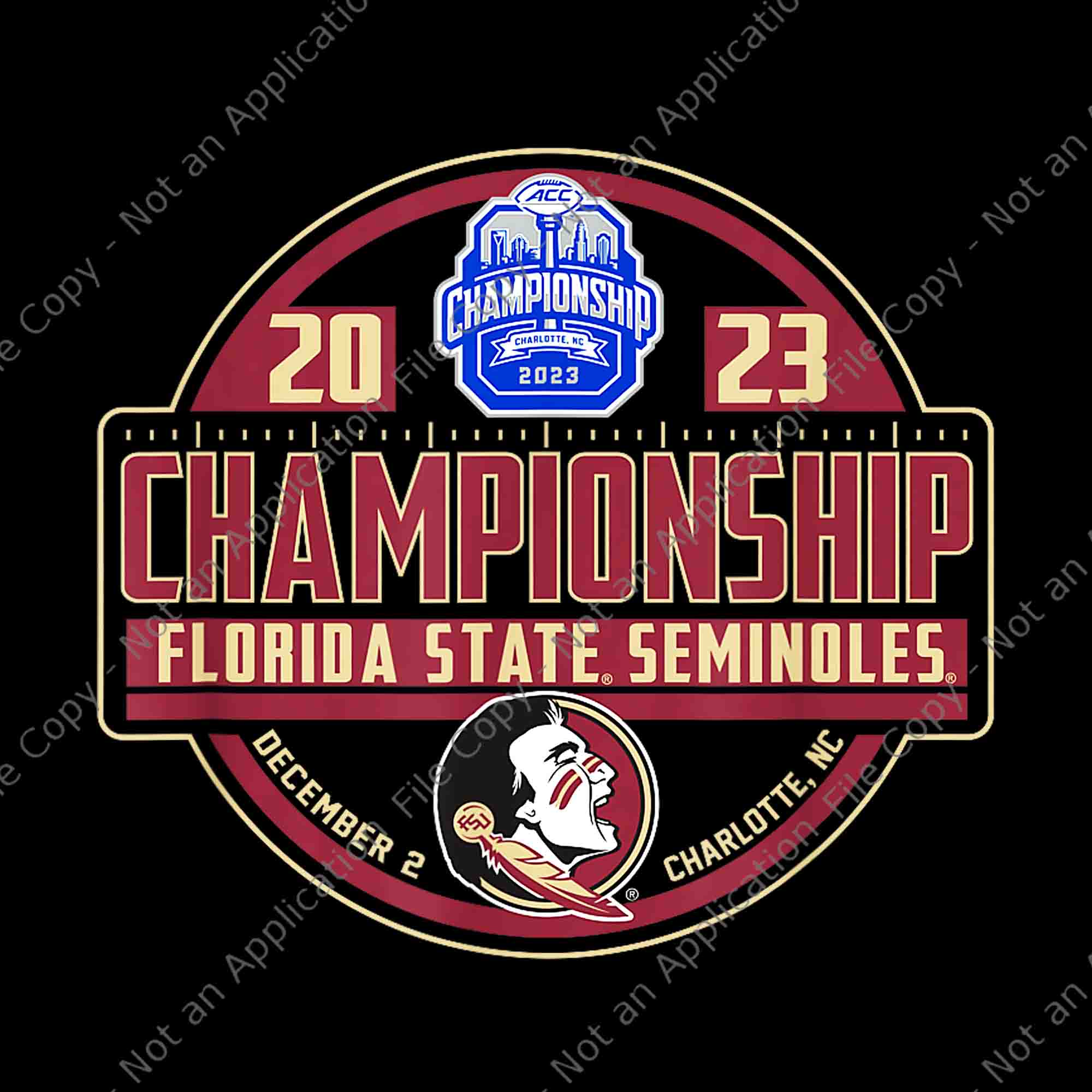 Florida State Seminoles ACC Championship 2023 Football Png, Florida ...