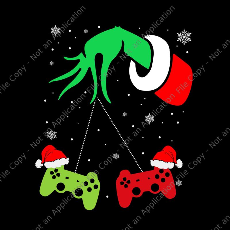 Gaming Christmas Svg, Gamer Santa Svg, Hand Grinch Svg, Grinch Christmas Svg