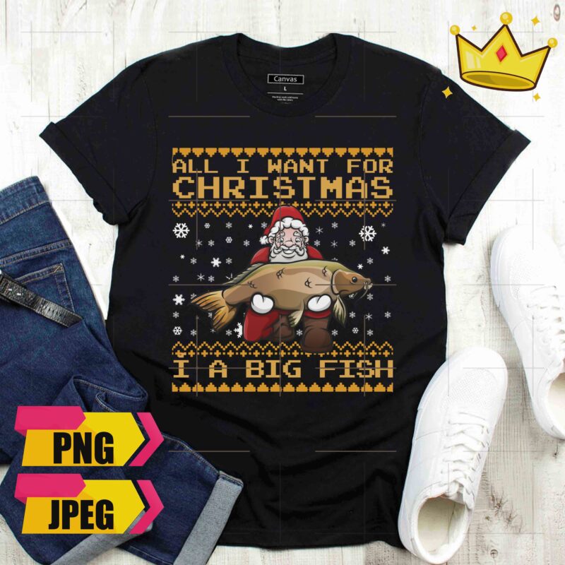 Bundle Christmas Snow Man Santa Claus Ugly Sweater Pattern Design PNG Shirt