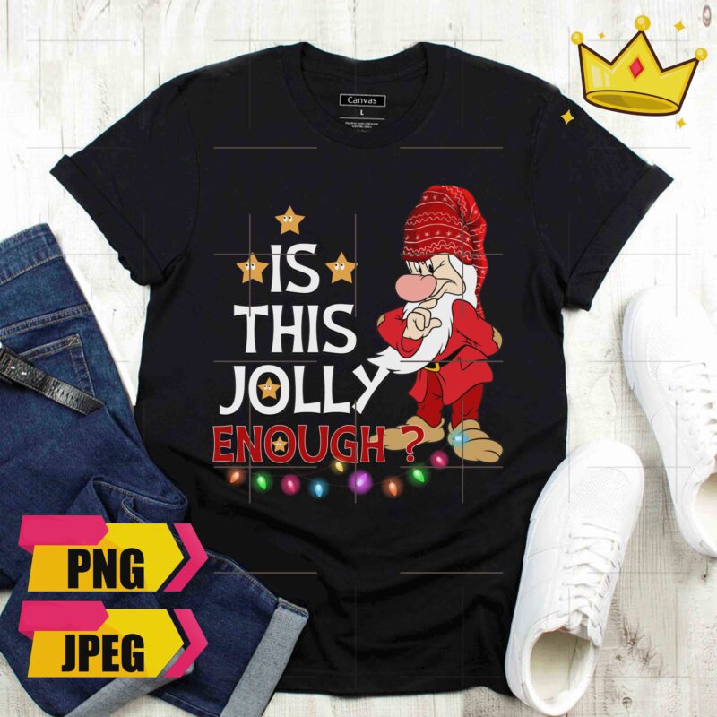 Is This Jolly Enough Christmas Llama Santa Claus Black Cat Bundle Christmas 4 Design