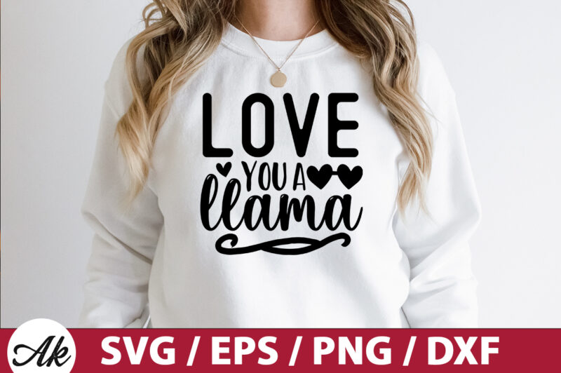 love you a llama SVG