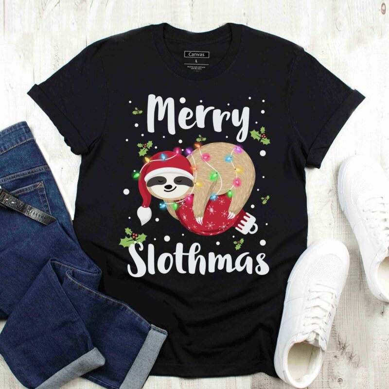 Bundle Sloth Christmas 3 Design PNG Ugly Sweater Shirt