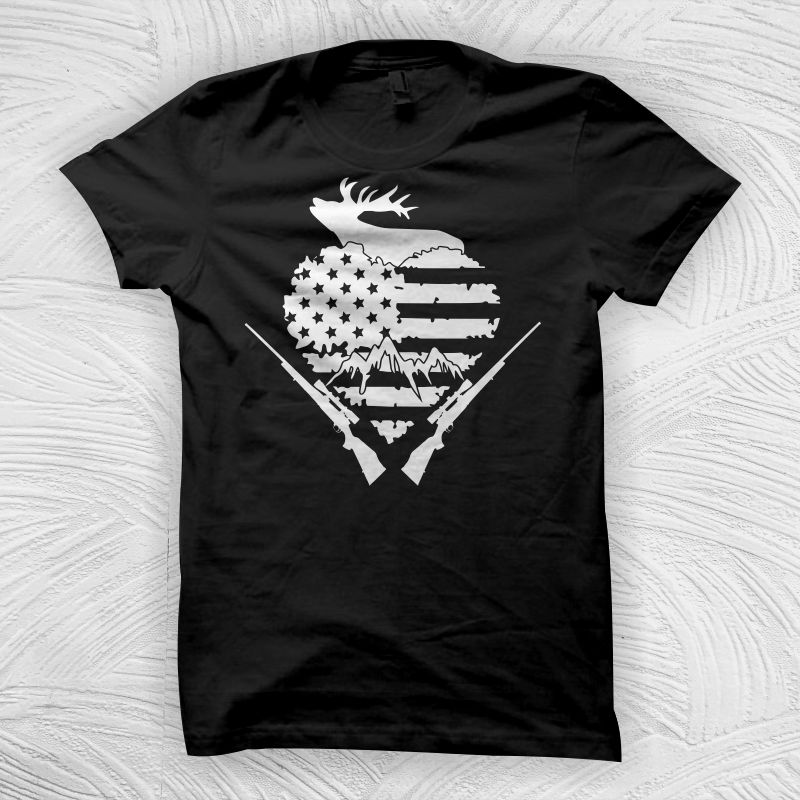 love american flag hunting t shirt design, Distress USA Flag Deer Hunting T Shirt Design, hunting svg, hunting t shirt design for sale