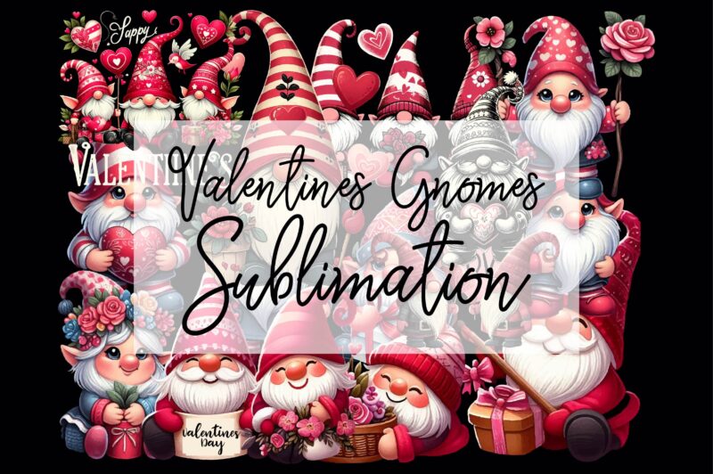 Valentines Gnomes PNG Sublimation