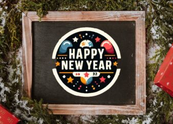 New Year Round Sticker PNG Sublimation