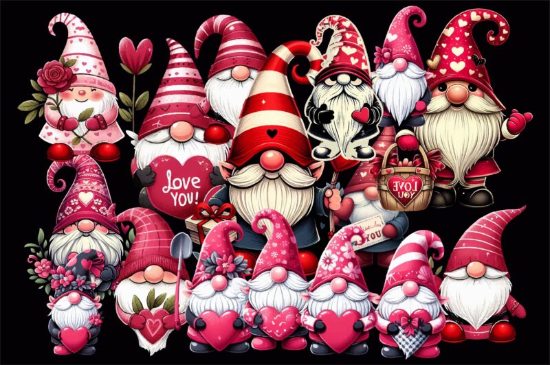 Valentines Gnomes PNG Sublimation