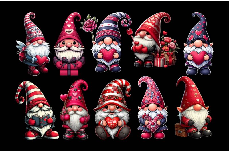 Valentines Gnomes PNG Sublimation