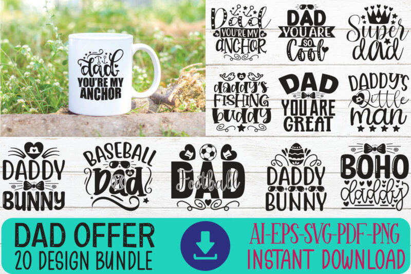 Happy Father’s Day SVG Bundle, Dad SVG bundle, Father’s Day SVG Bundle, Dad quotes svg, PNG clipart, Dad SVG bundle, svg bundle dad gift, Da