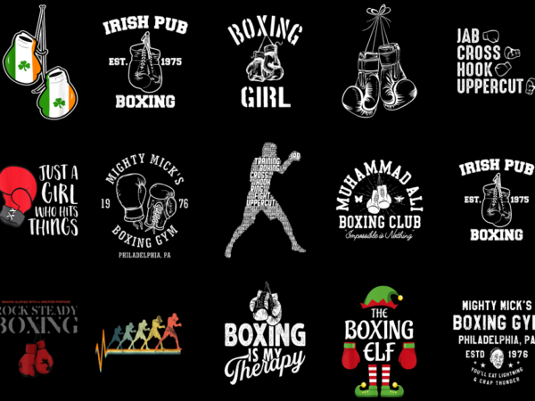 15 boxing shirt designs bundle p1, boxing t-shirt, boxing png file, boxing digital file, boxing gift, boxing download, boxing design
