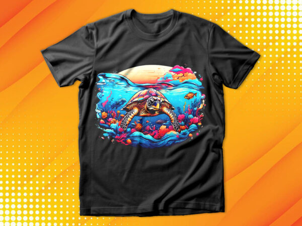 Sea turtle t shirt template vector