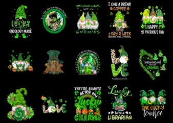 15 St. Patrick’s Day Gnome Shirt Designs Bundle P10, St. Patrick’s Day Gnome T-shirt, St. Patrick’s Day Gnome png file, St. Patrick’s Day Gn