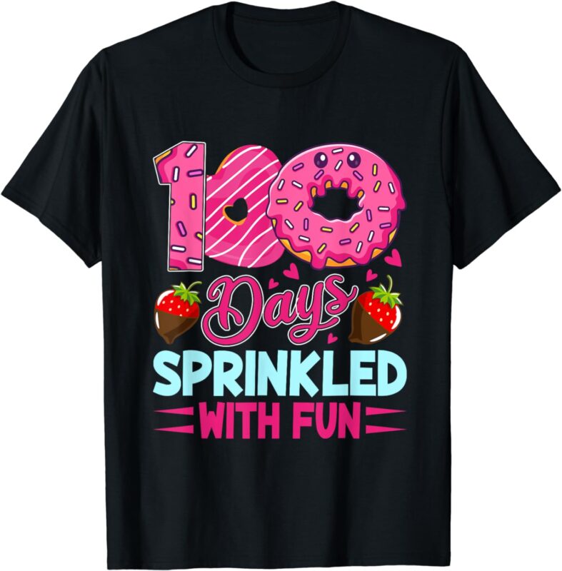 100 Days Sprinkled With Fun Girls Kids 100th Day of School T-Shirt