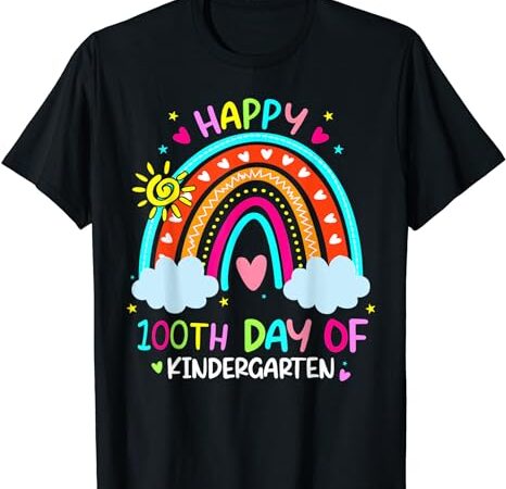 100th day of kindergarten school rainbow 100 days smarter t-shirt