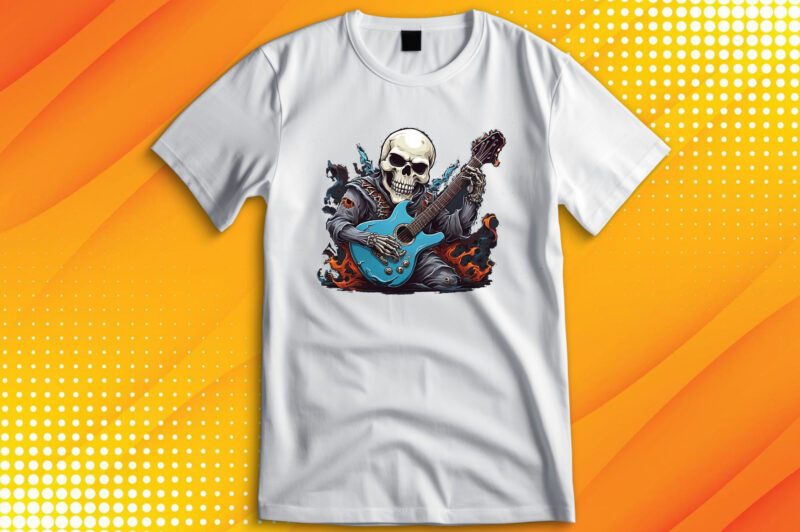 Ghost Skull Playing Guitar