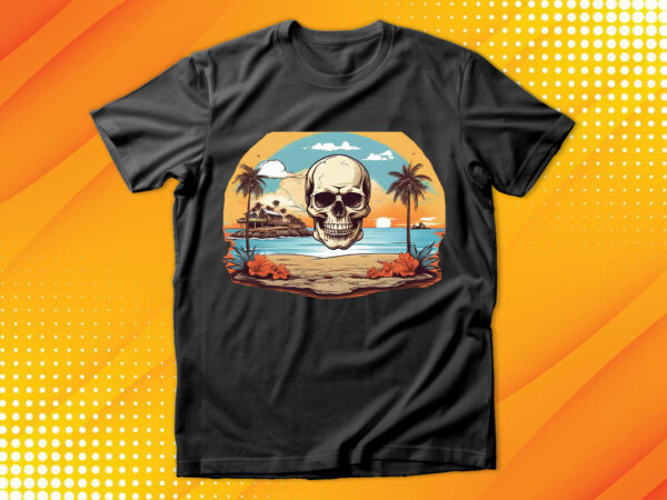 Skull island t shirt template vector