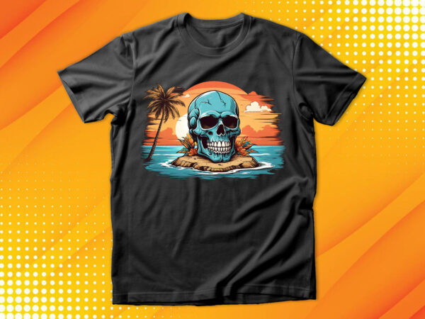 Skull island t shirt template vector