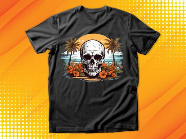 Skull island t shirt template vector