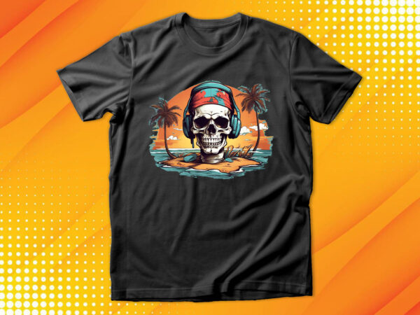 Skull island t shirt template vector