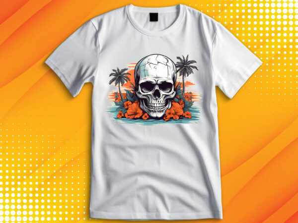 Skull island t shirt template vector