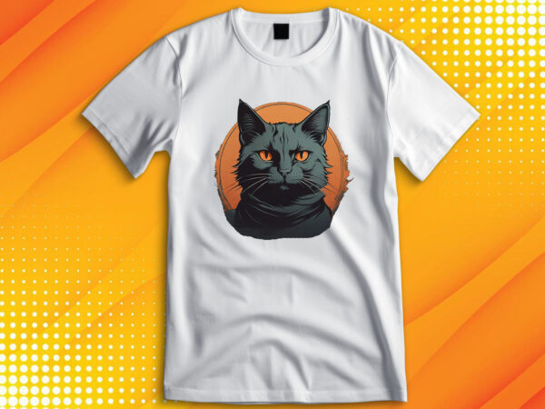 Black cat t shirt template