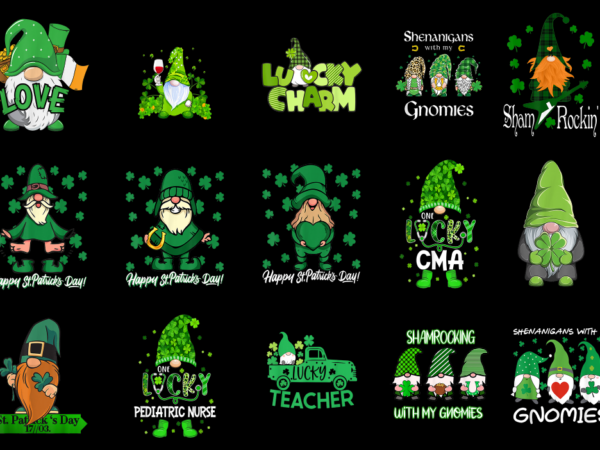 15 st. patrick’s day gnome shirt designs bundle p11, st. patrick’s day gnome t-shirt, st. patrick’s day gnome png file, st. patrick’s day gn