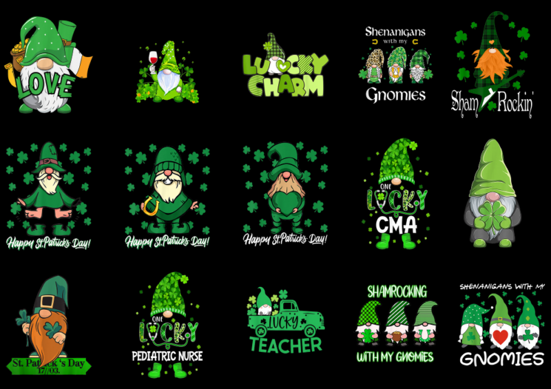 15 St. Patrick’s Day Gnome Shirt Designs Bundle P11, St. Patrick’s Day Gnome T-shirt, St. Patrick’s Day Gnome png file, St. Patrick’s Day Gn