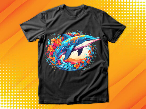 Dolphin t shirt vector illustration