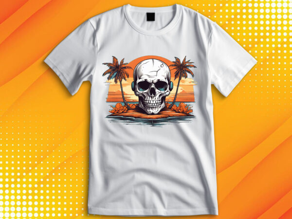 Skull island t shirt template vector