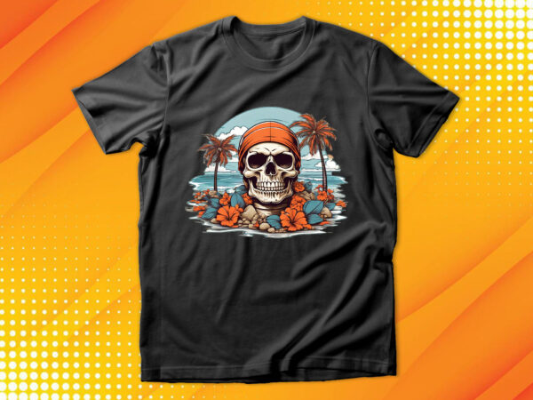 Skull island t shirt template vector