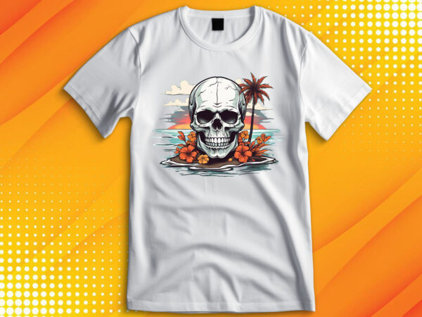 Skull island t shirt template vector