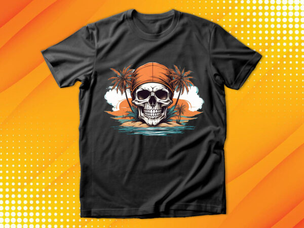 Skull island t shirt template vector