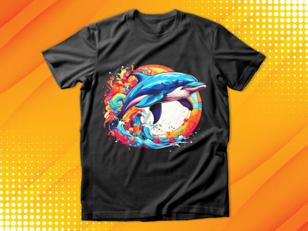 Dolphin t shirt vector illustration