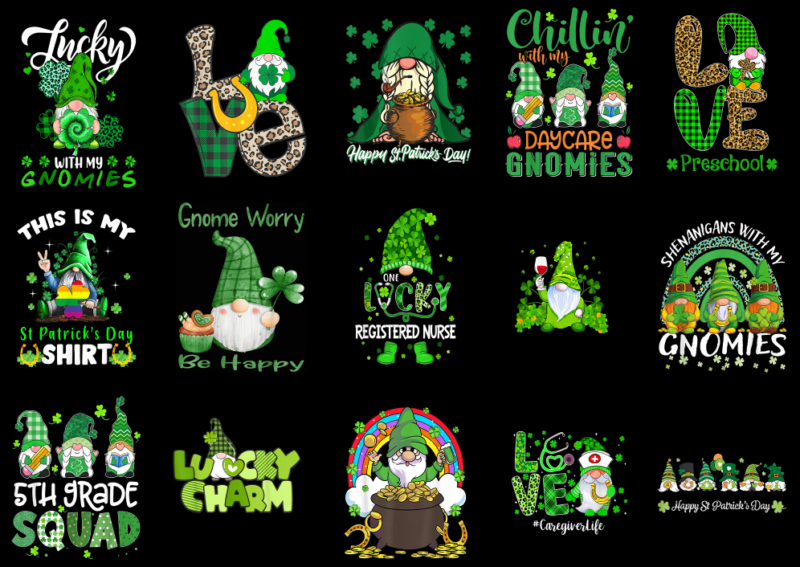 15 St. Patrick’s Day Gnome Shirt Designs Bundle P12, St. Patrick’s Day Gnome T-shirt, St. Patrick’s Day Gnome png file, St. Patrick’s Day Gn