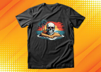 Skull Island t shirt template vector