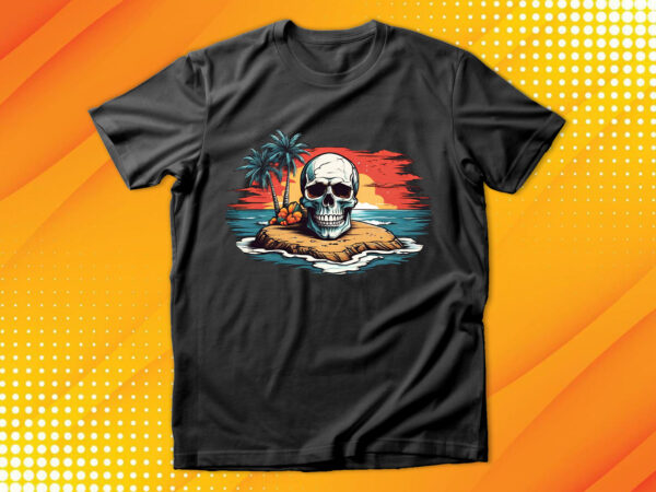 Skull island t shirt template vector