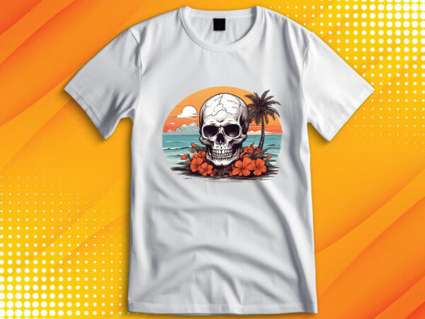 Skull island t shirt template vector