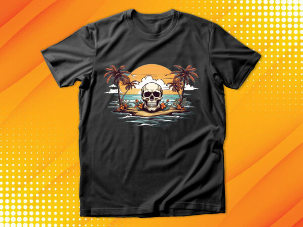 Skull island t shirt template vector