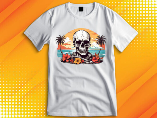 Skull island t shirt template vector