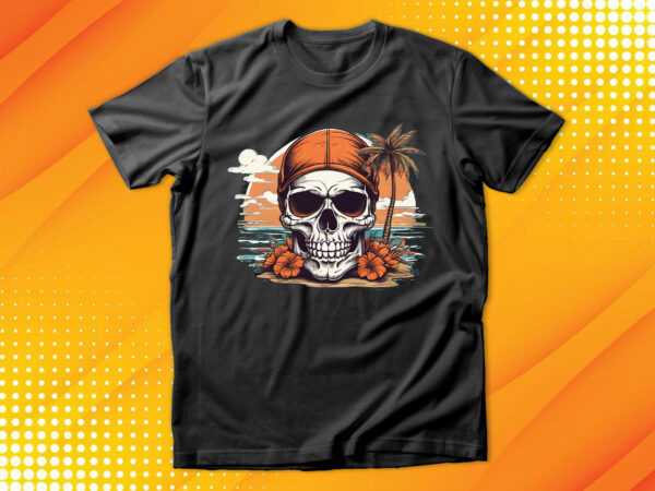 Skull island t shirt template vector