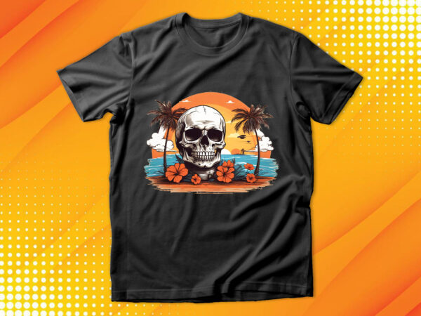 Skull island t shirt template vector