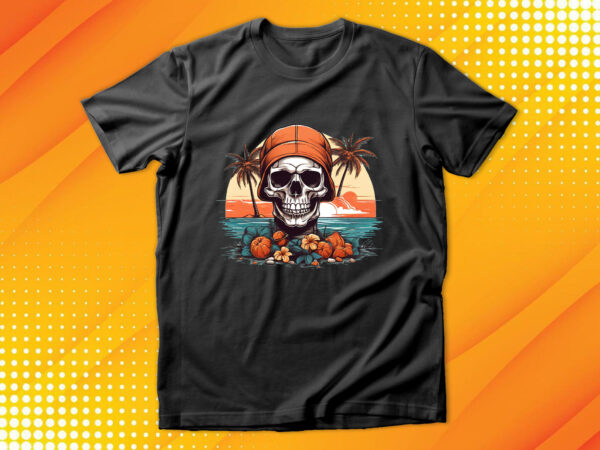 Skull island t shirt template vector