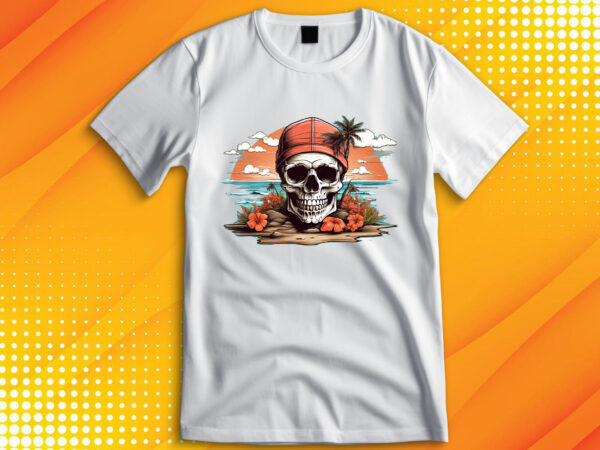 Skull island t shirt template vector