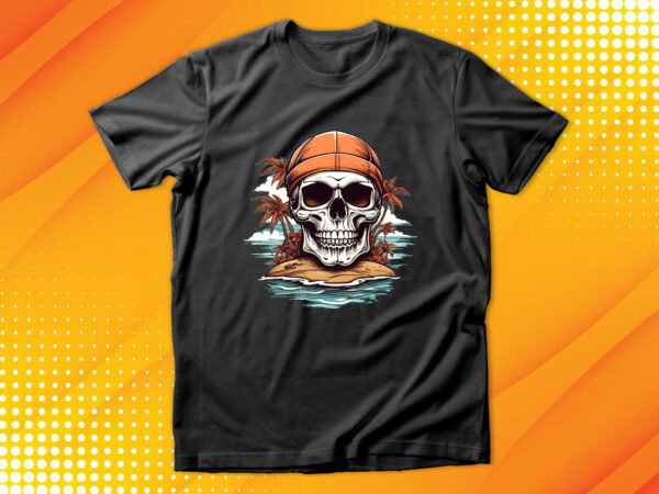 Skull island t shirt template vector