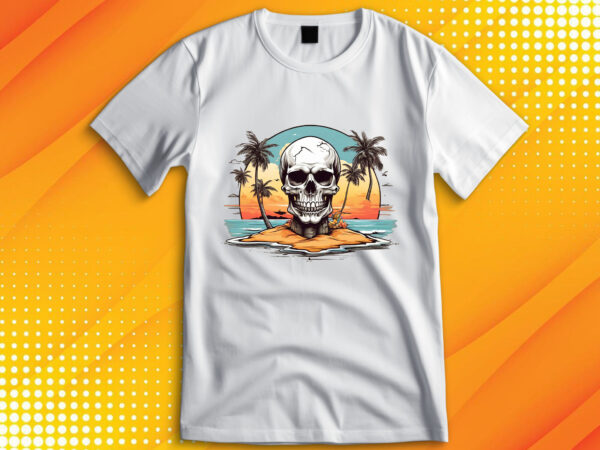 Skull island t shirt template vector